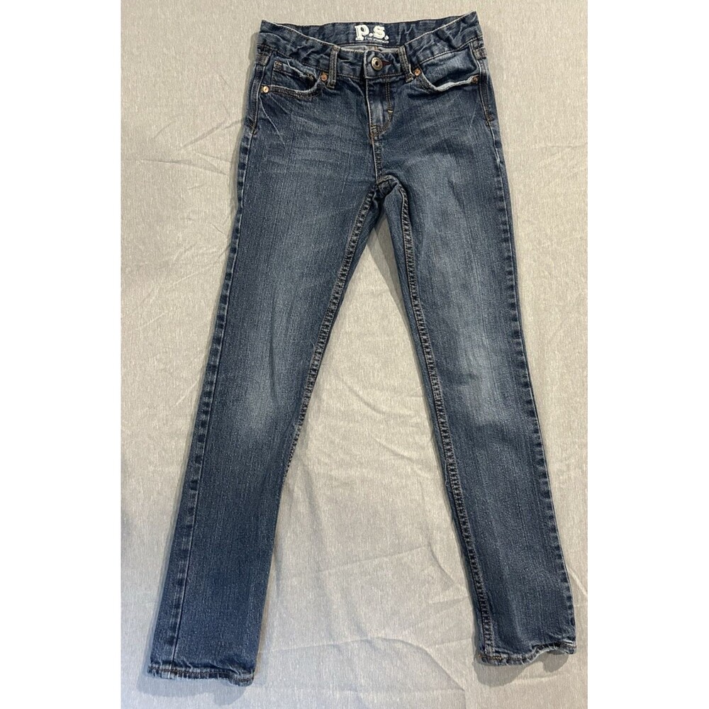 P.S. Aeropostale **Girls Size 10** Jeans Skinny Pants Adjustable Waist Blue